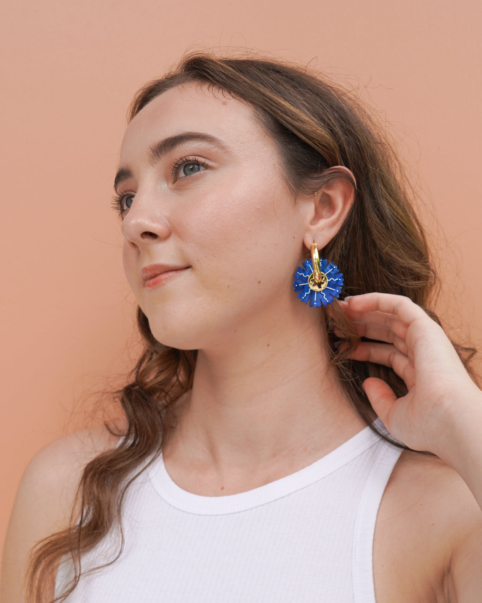 Petal ~ Silver Thick Hoops
