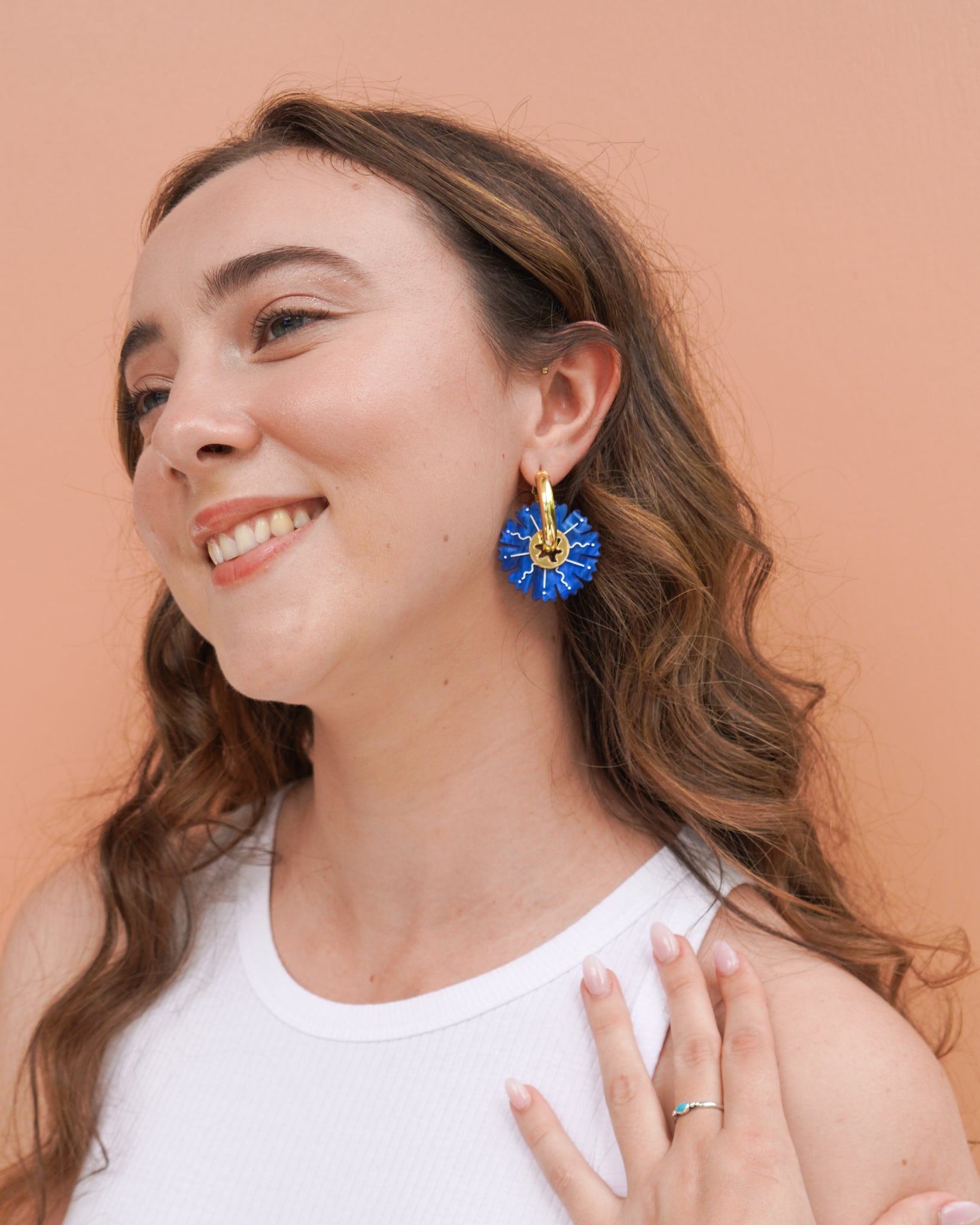 Petal ~ Silver Thick Hoops