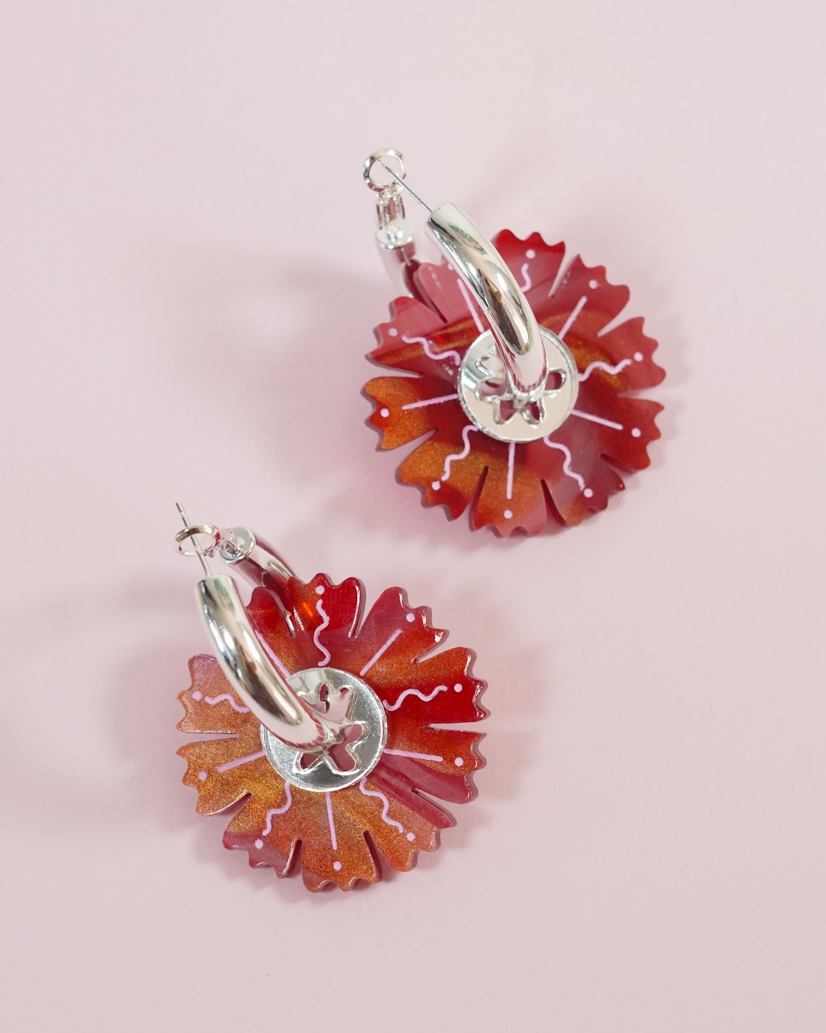 Petal ~ Silver Thick Hoops