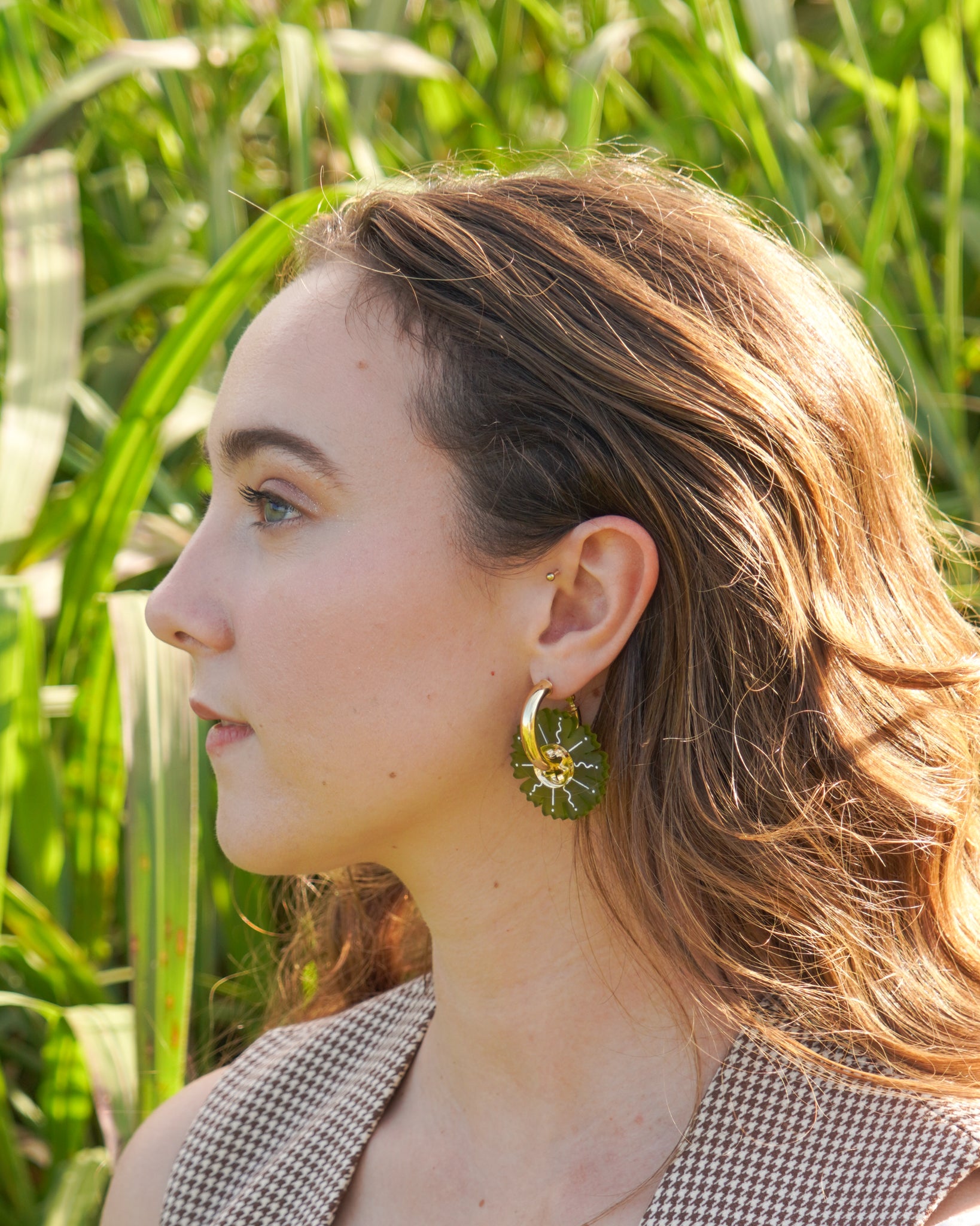 Petal ~ Gold Thick Hoops