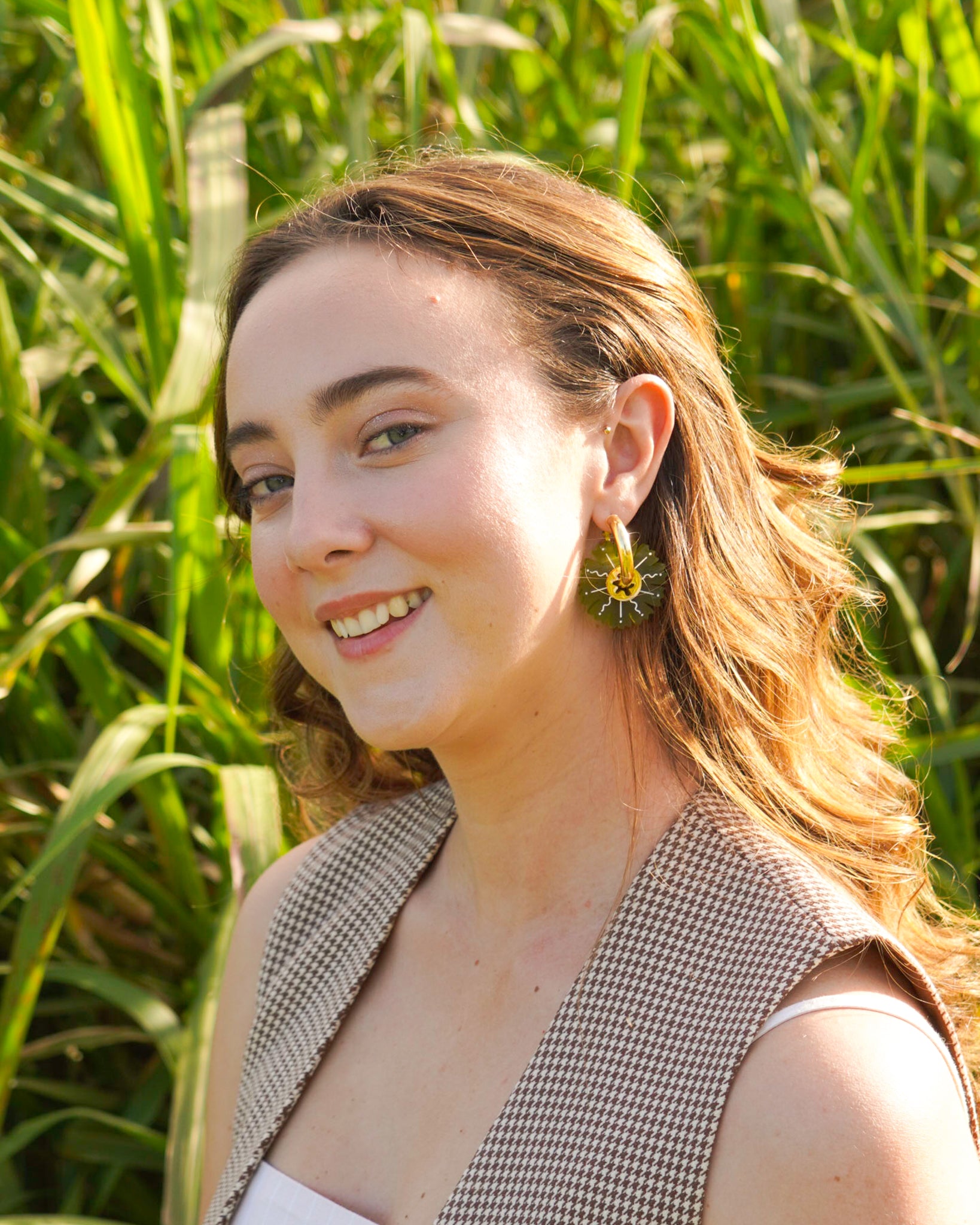 Petal ~ Gold Thick Hoops