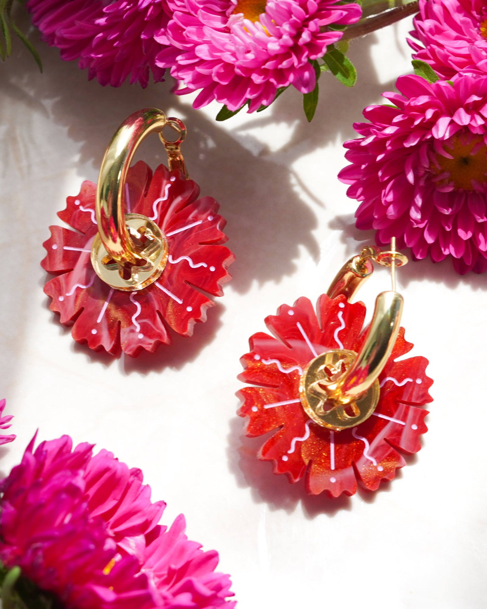 Petal ~ Gold Thick Hoops