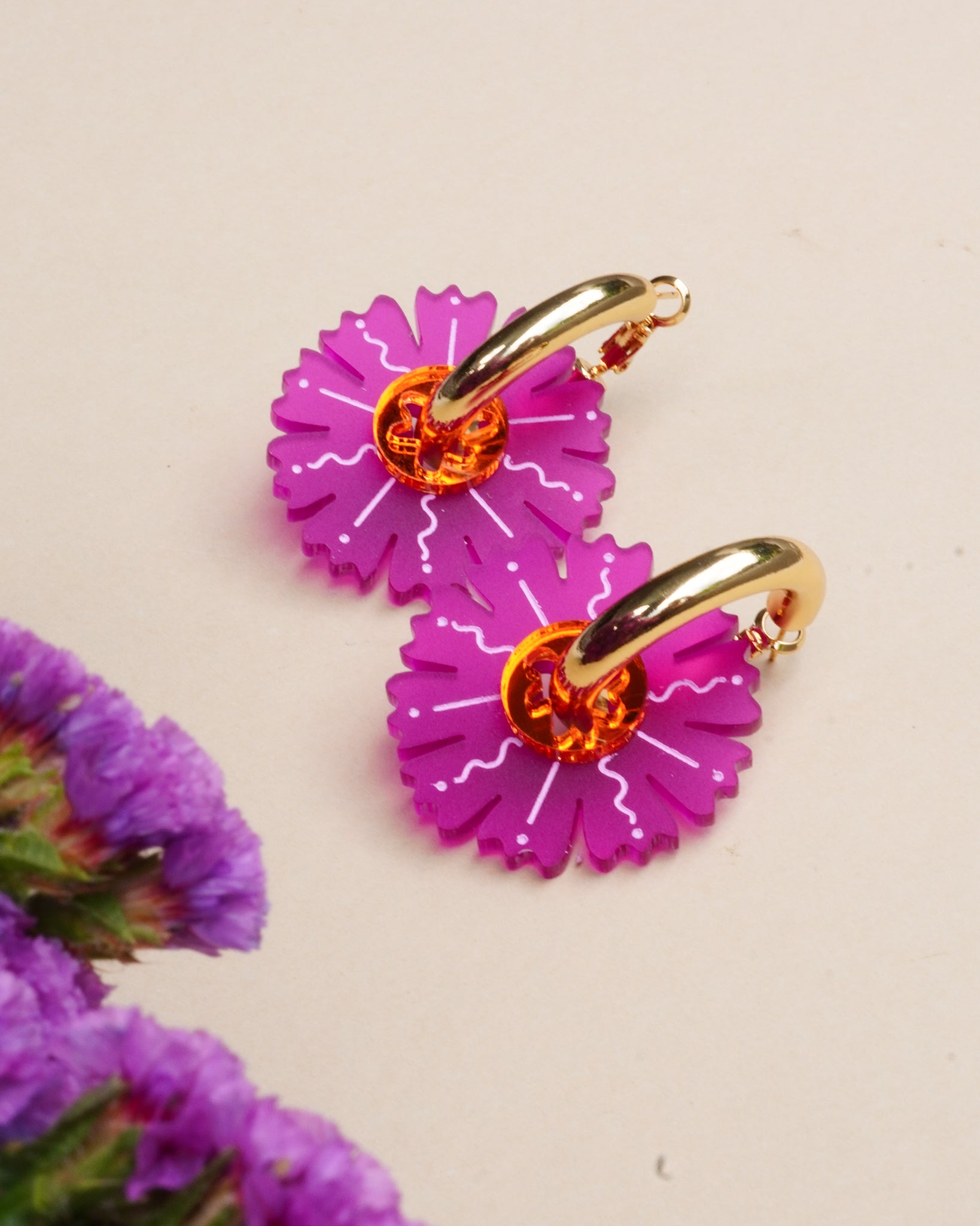 Petal ~ Gold Thick Hoops