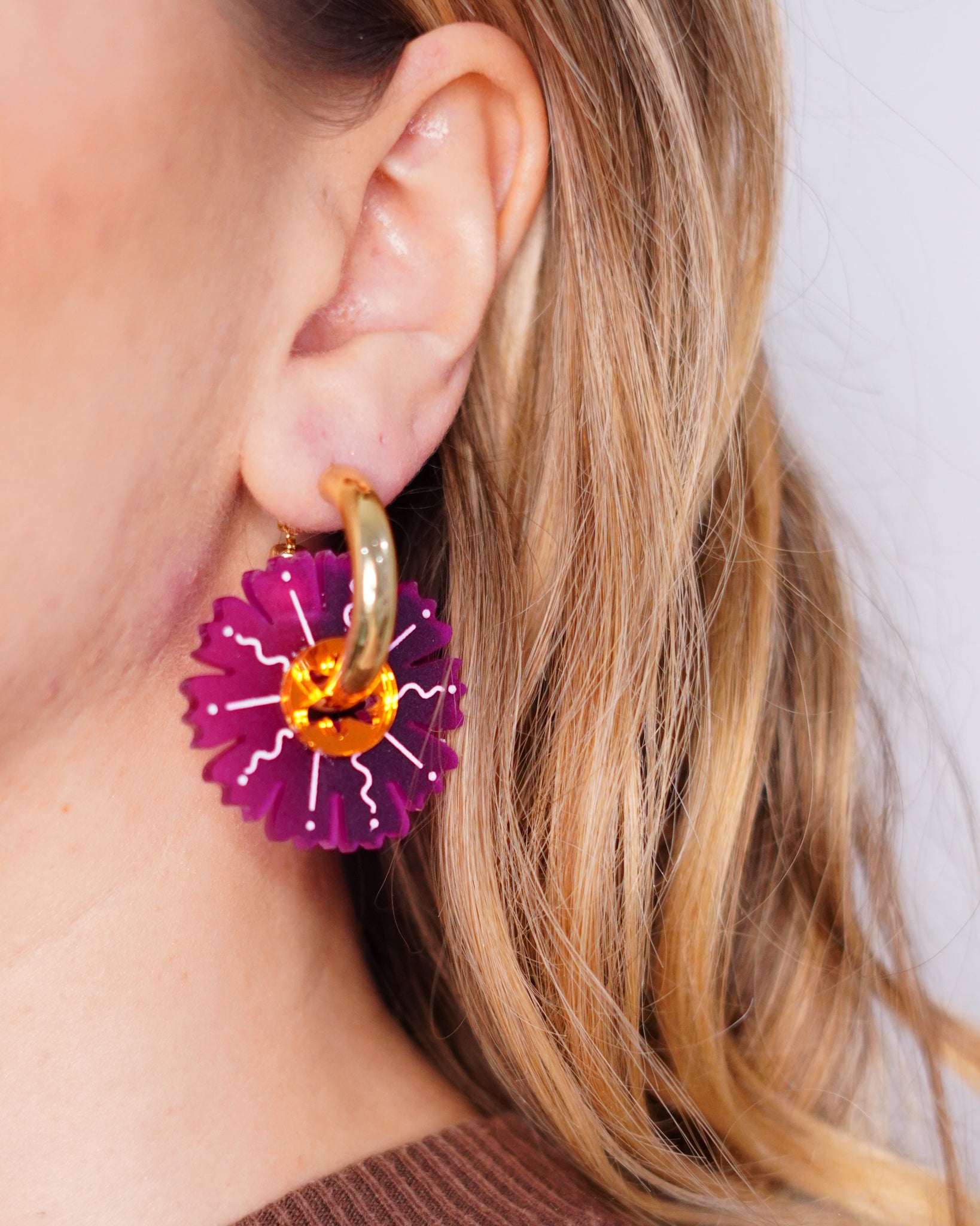 Petal ~ Gold Thick Hoops