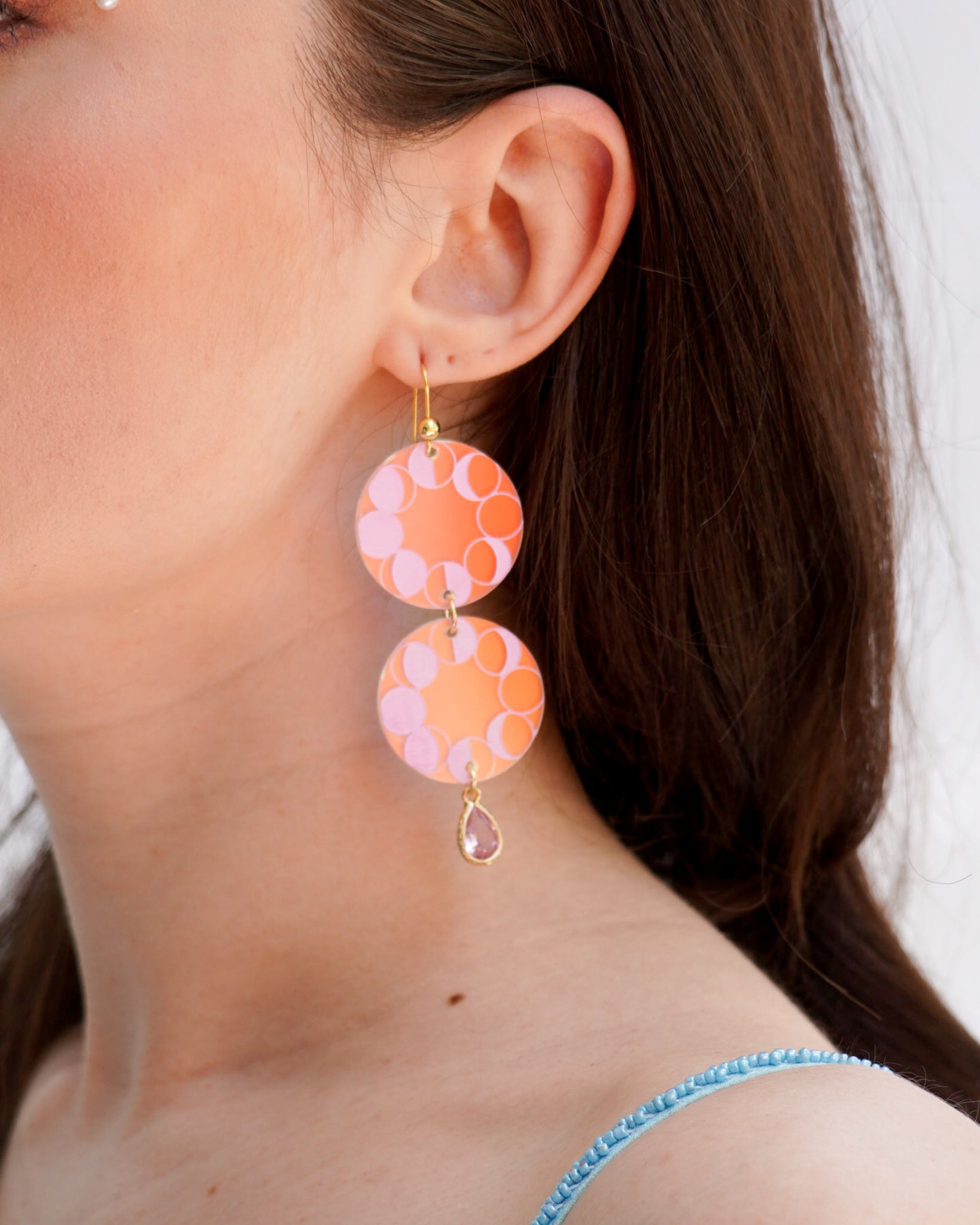 Moon Cycle Dangle ~ Pink