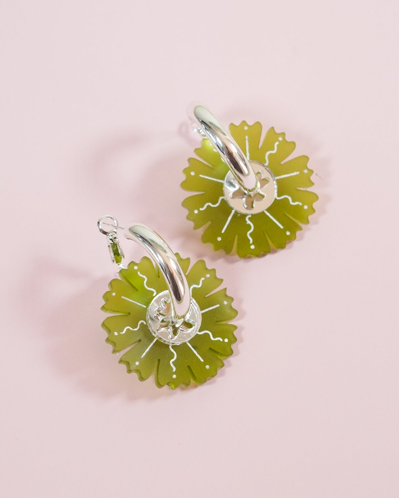 Petal ~ Silver Thick Hoops