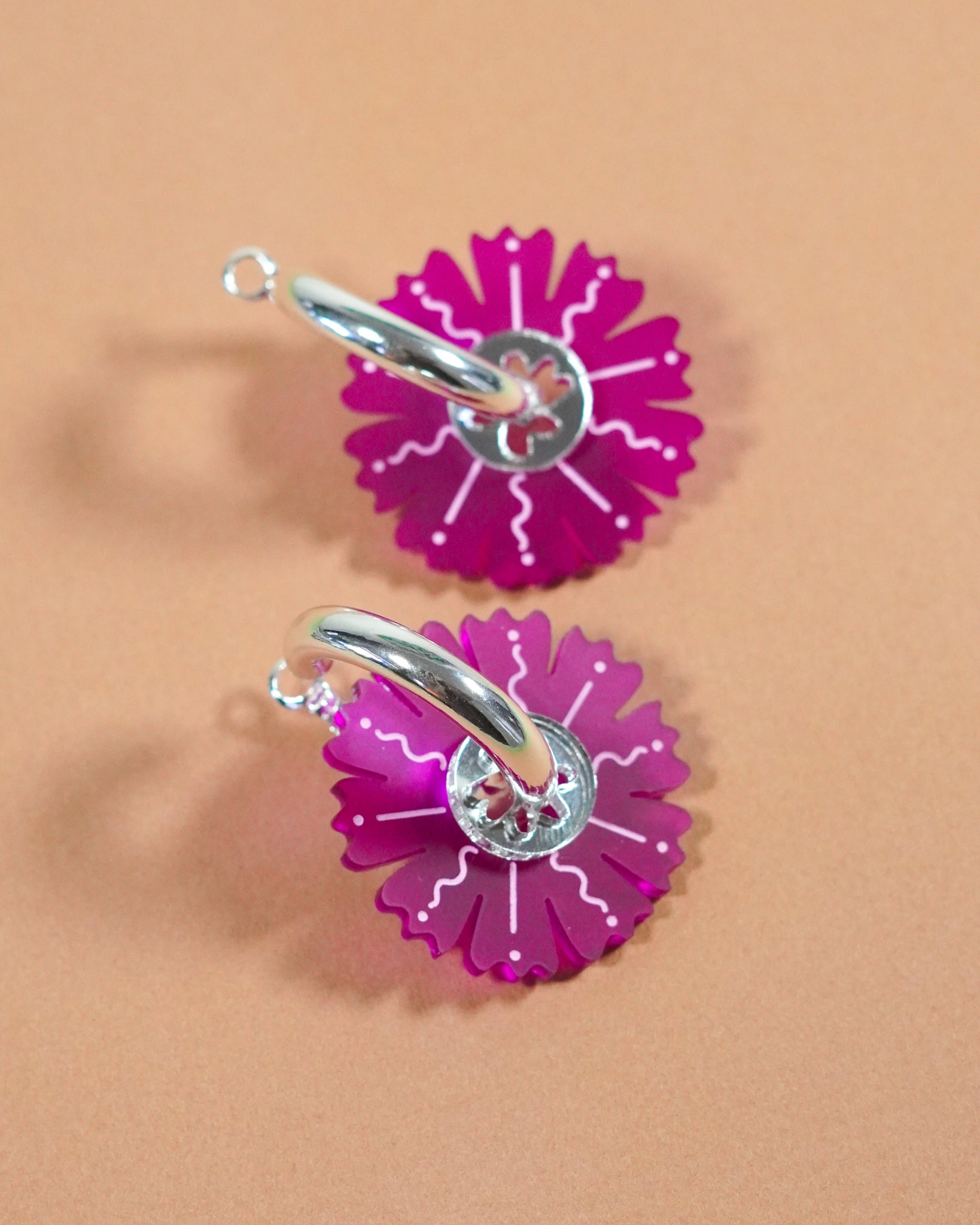 Petal ~ Silver Thick Hoops