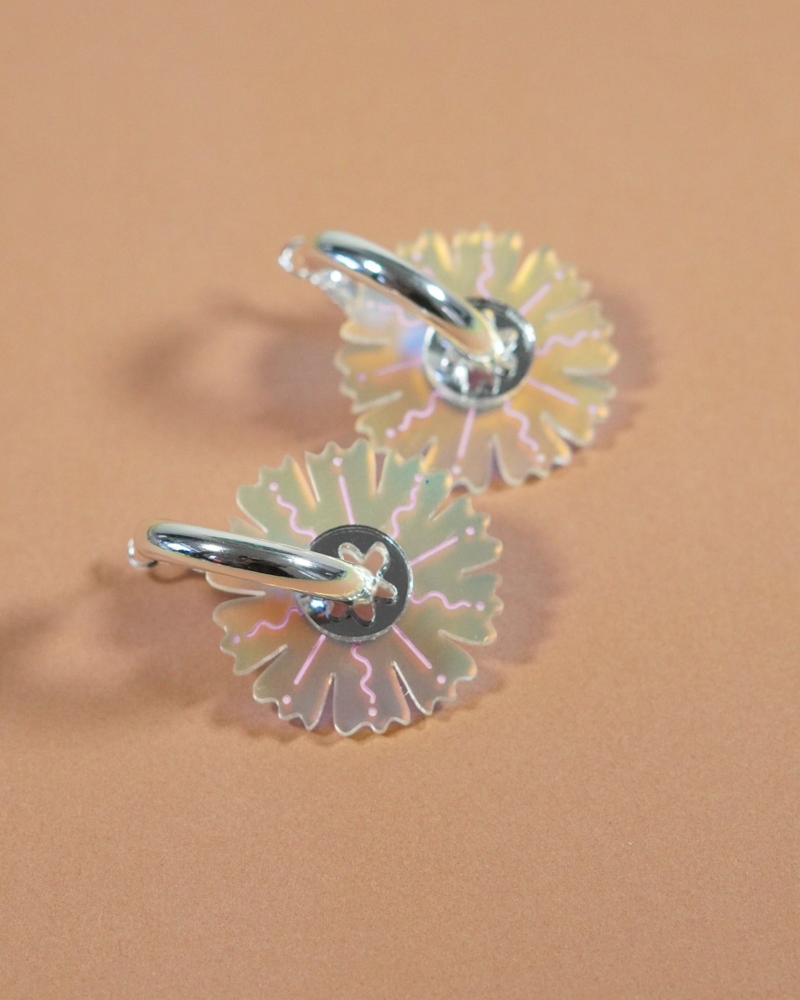 Petal ~ Silver Thick Hoops