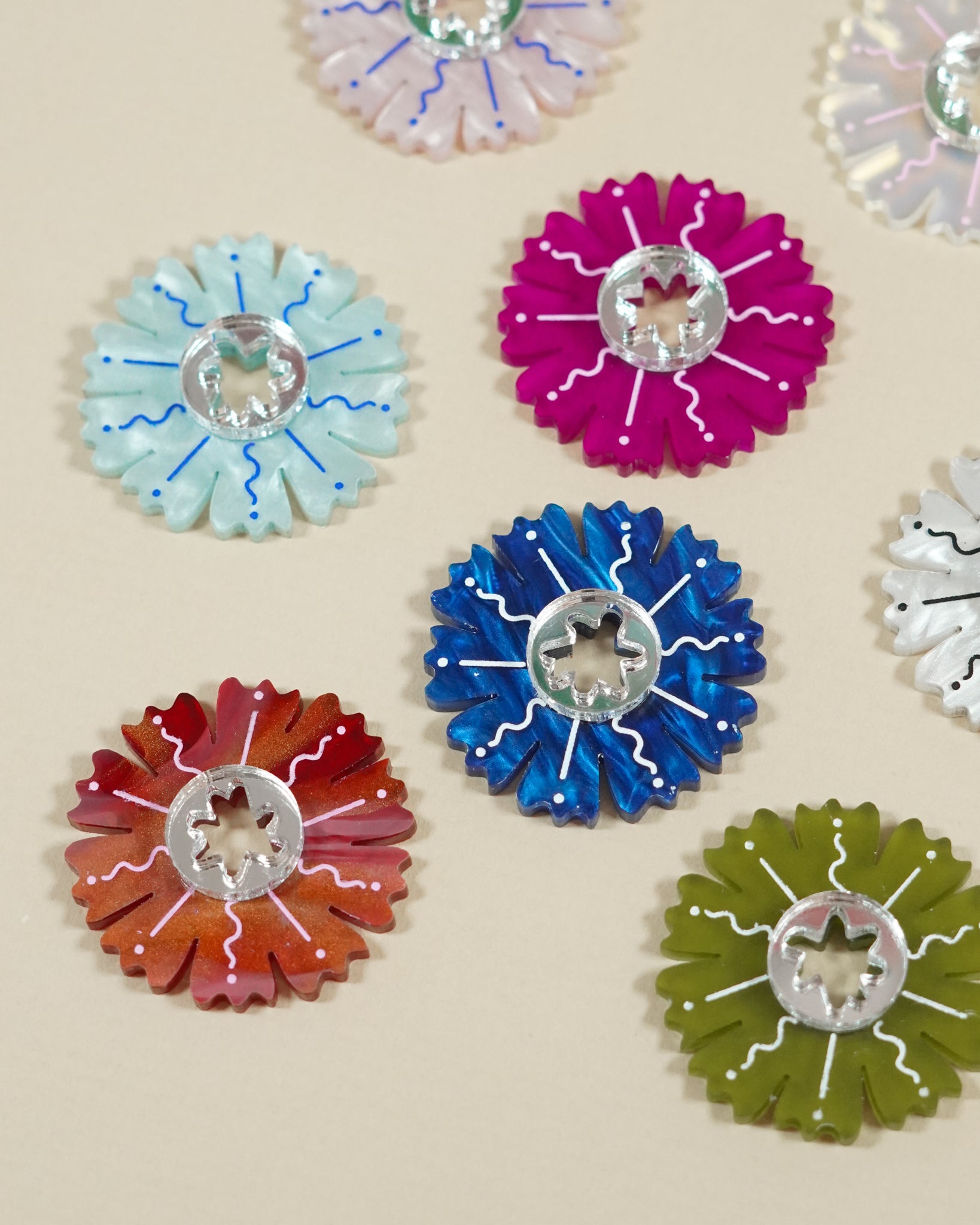Petal ~ Silver Thick Hoops
